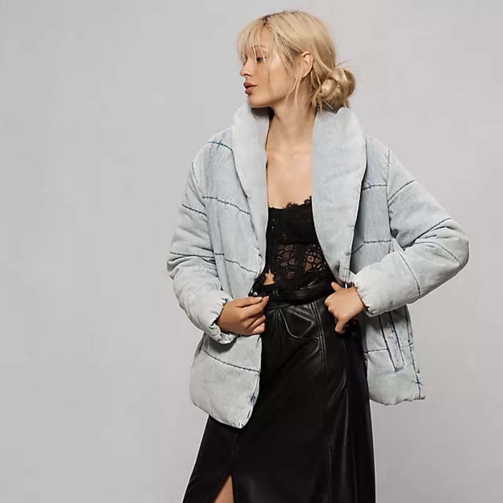 Avec Les Filles Quilted Denim Jacket